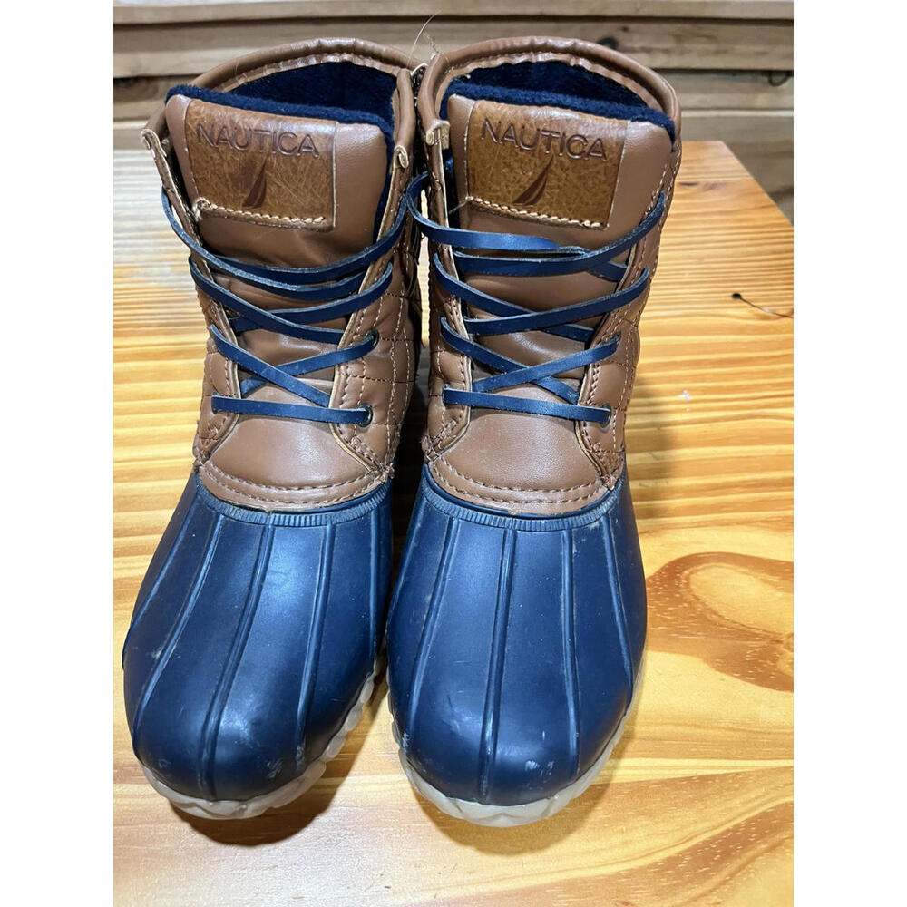 Women’s Nautica Dorsay Cold Weather Duck Boots, Sz 9 Navy/Tan, NWOB